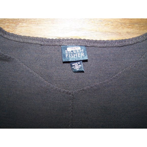 Eileen Fisher Sweater Brown M Wool Blend Stitching Vintage - Picture 3 of 9